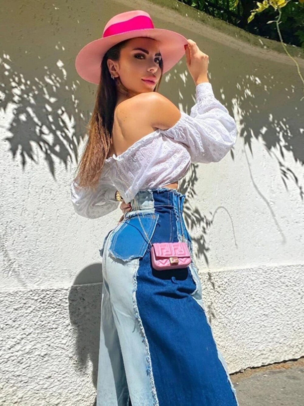 Influencers High Waist Wide Leg Jeans