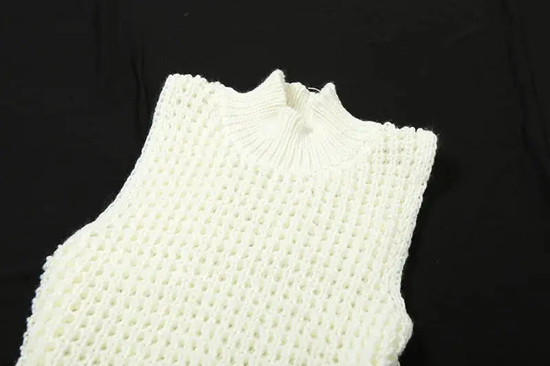 Josiah Knit Crochet Tassel Mini Dress