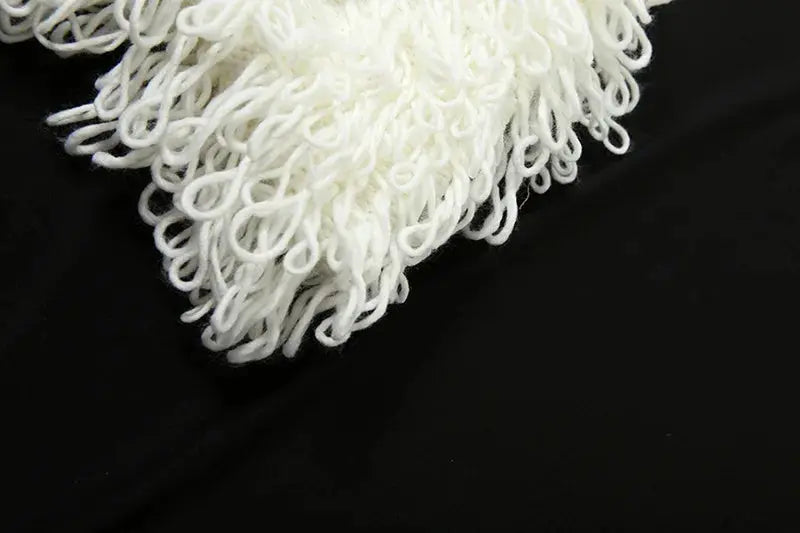 Josiah Knit Crochet Tassel Mini Dress