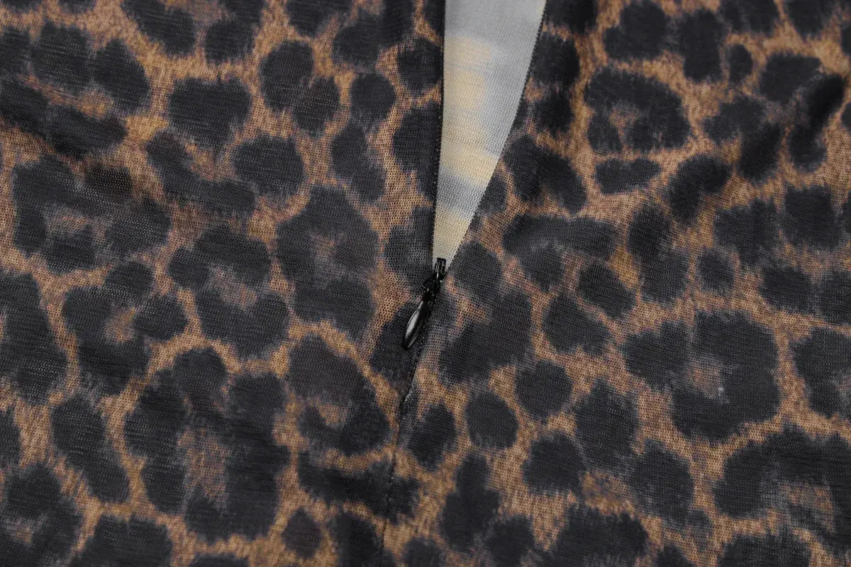Joya Leopard Mesh Jumpsuit