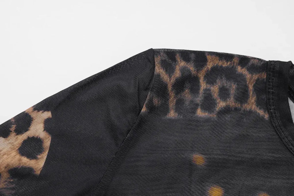 Joya Leopard Mesh Jumpsuit