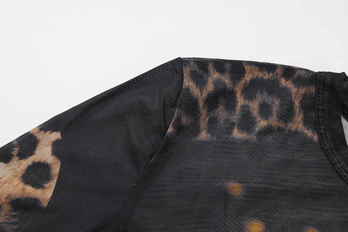 Joya Leopard Mesh Jumpsuit