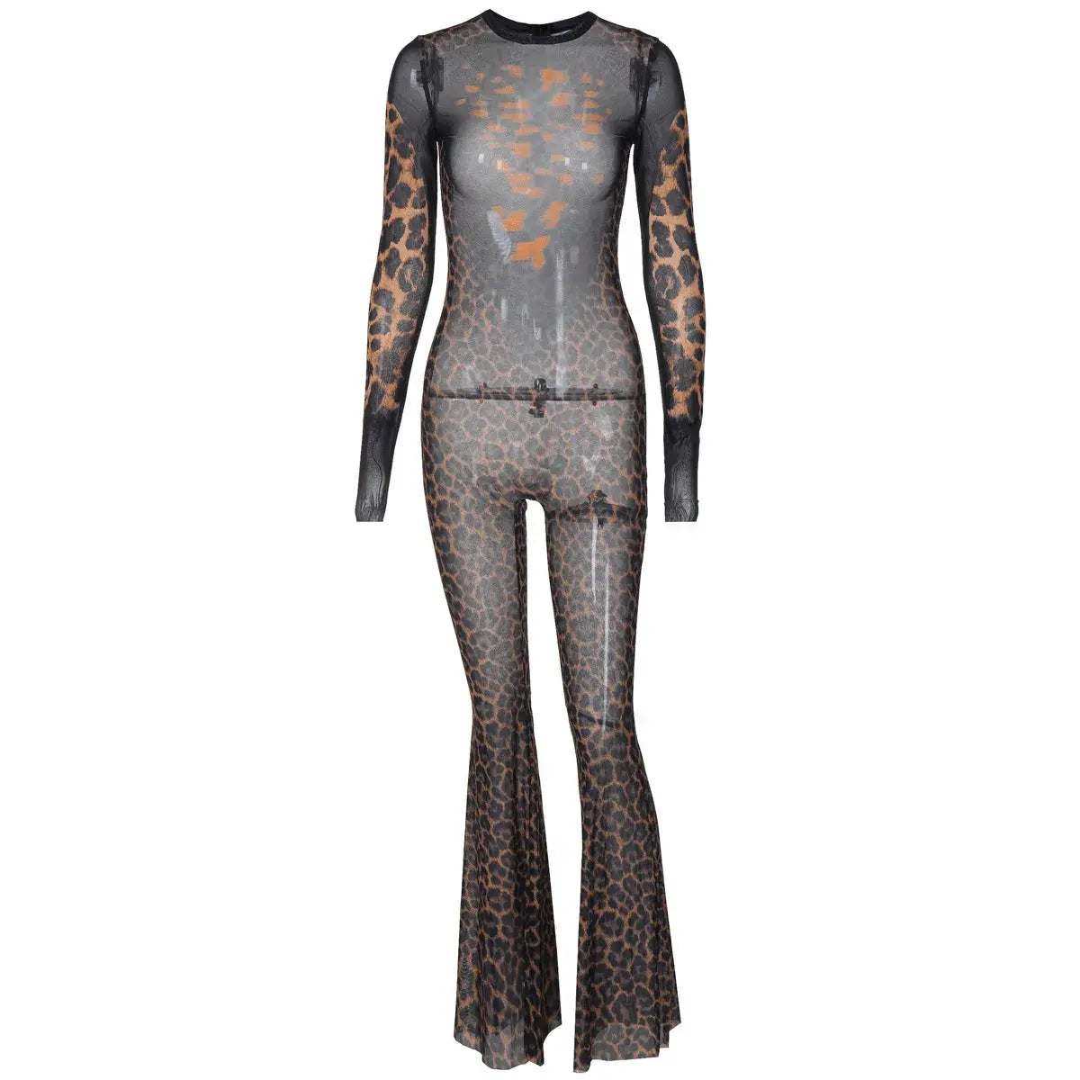 Joya Leopard Mesh Jumpsuit