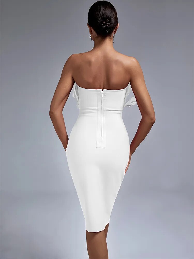 Joyce Feather Bandage Dress