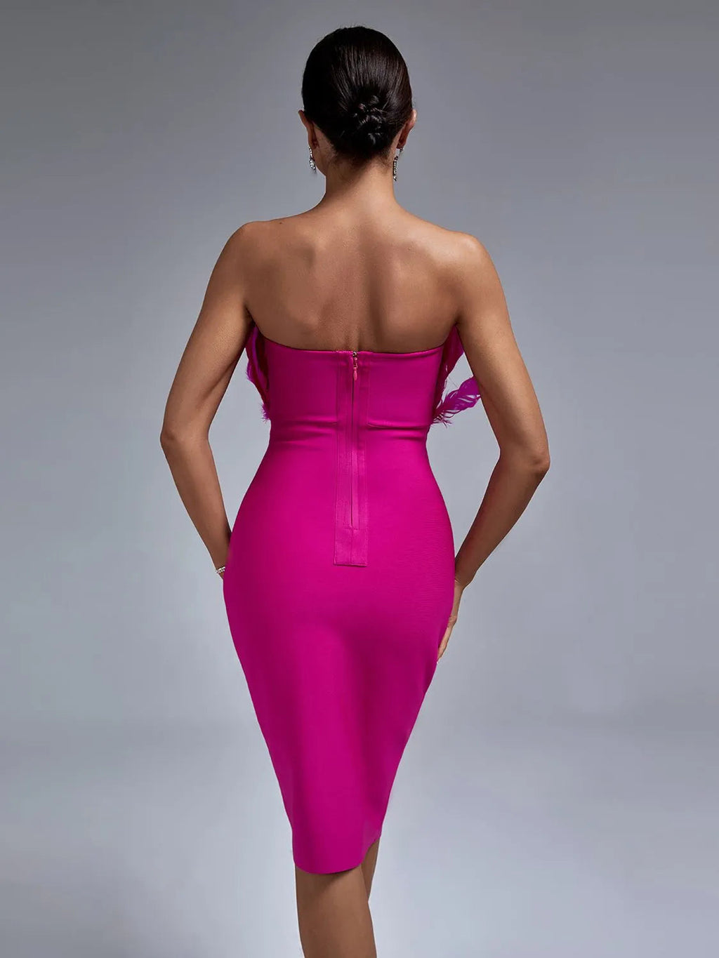Joyce Feather Bandage Dress