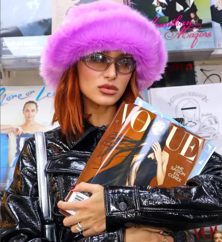 Keep Warm Fur Bucket Hat 34 56-58cm