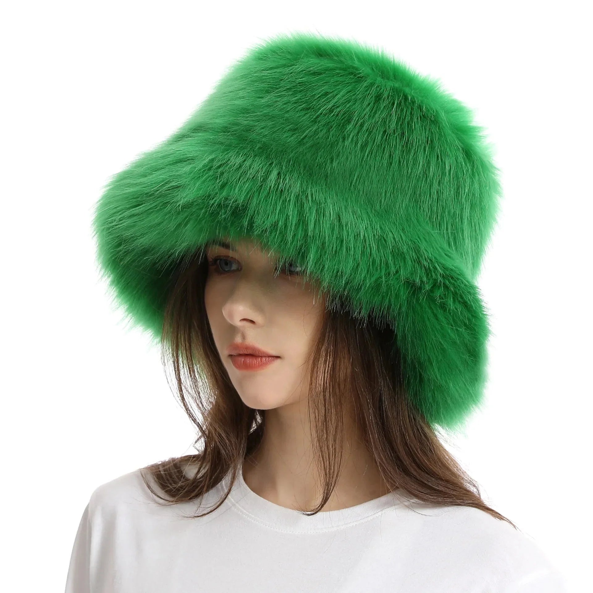 Keep Warm Fur Bucket Hat 18 56-58cm