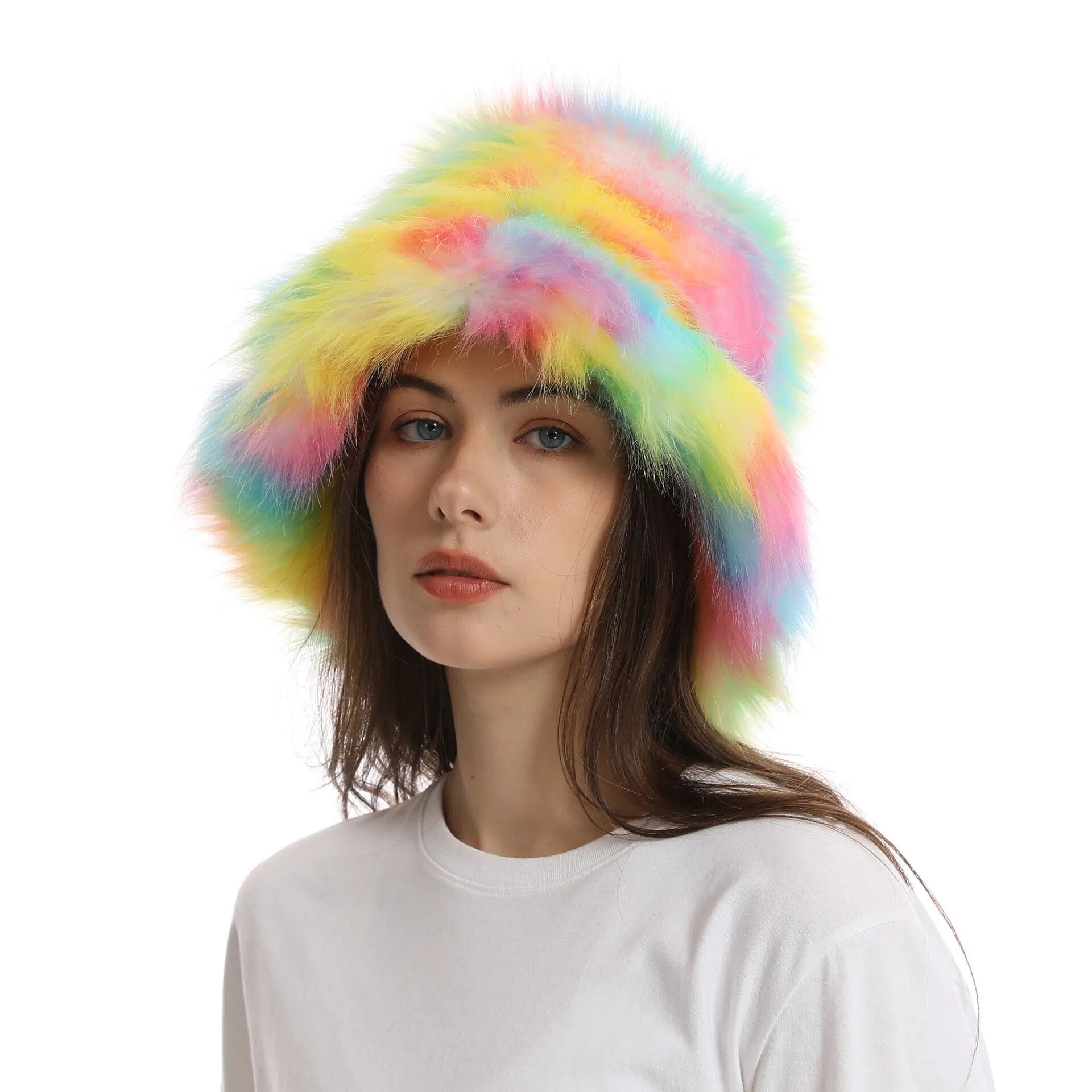 Keep Warm Fur Bucket Hat 28 56-58cm