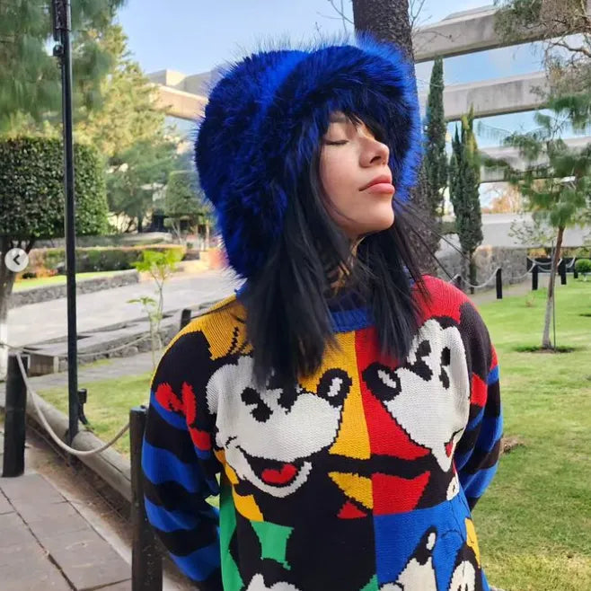 Keep Warm Fur Bucket Hat 14 56-58cm