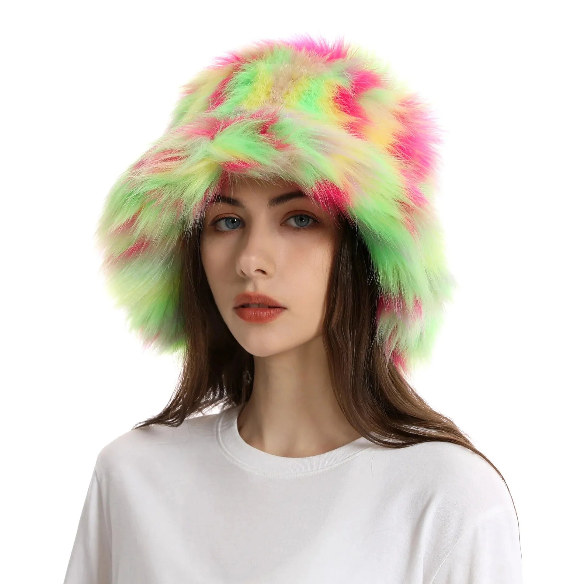 Keep Warm Fur Bucket Hat 27 56-58cm