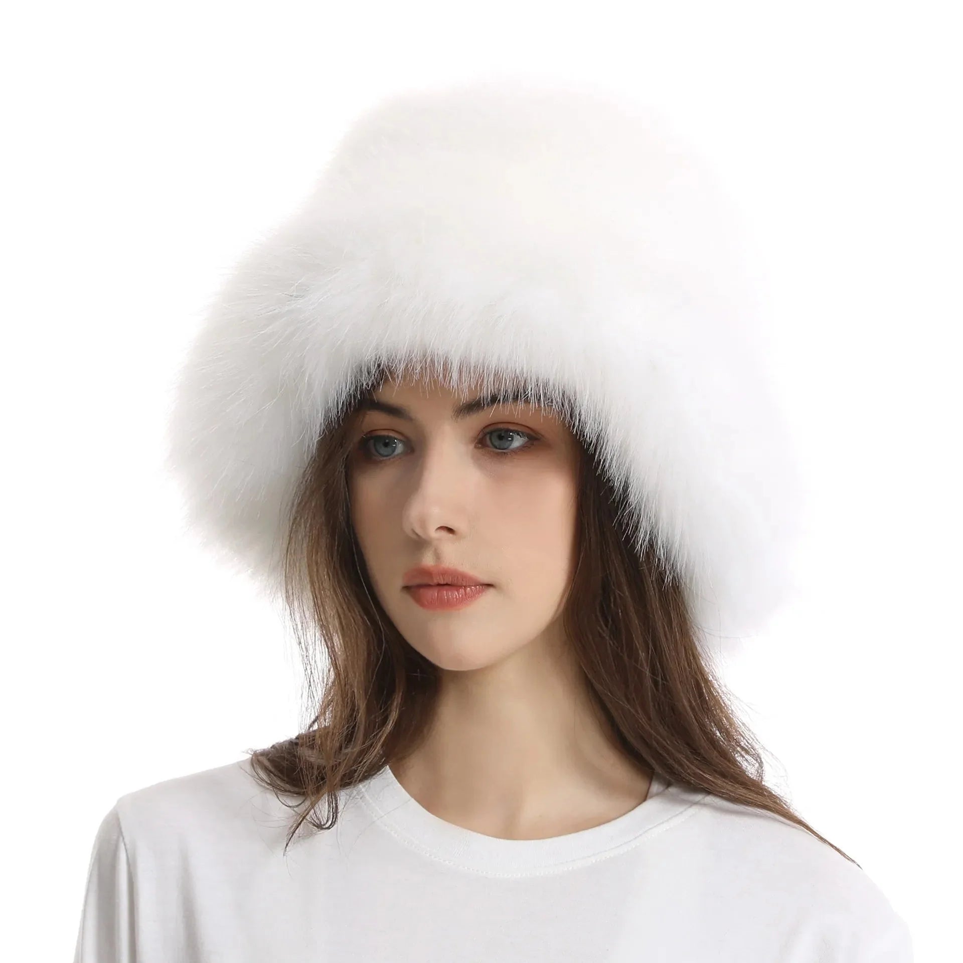 Keep Warm Fur Bucket Hat 19 56-58cm