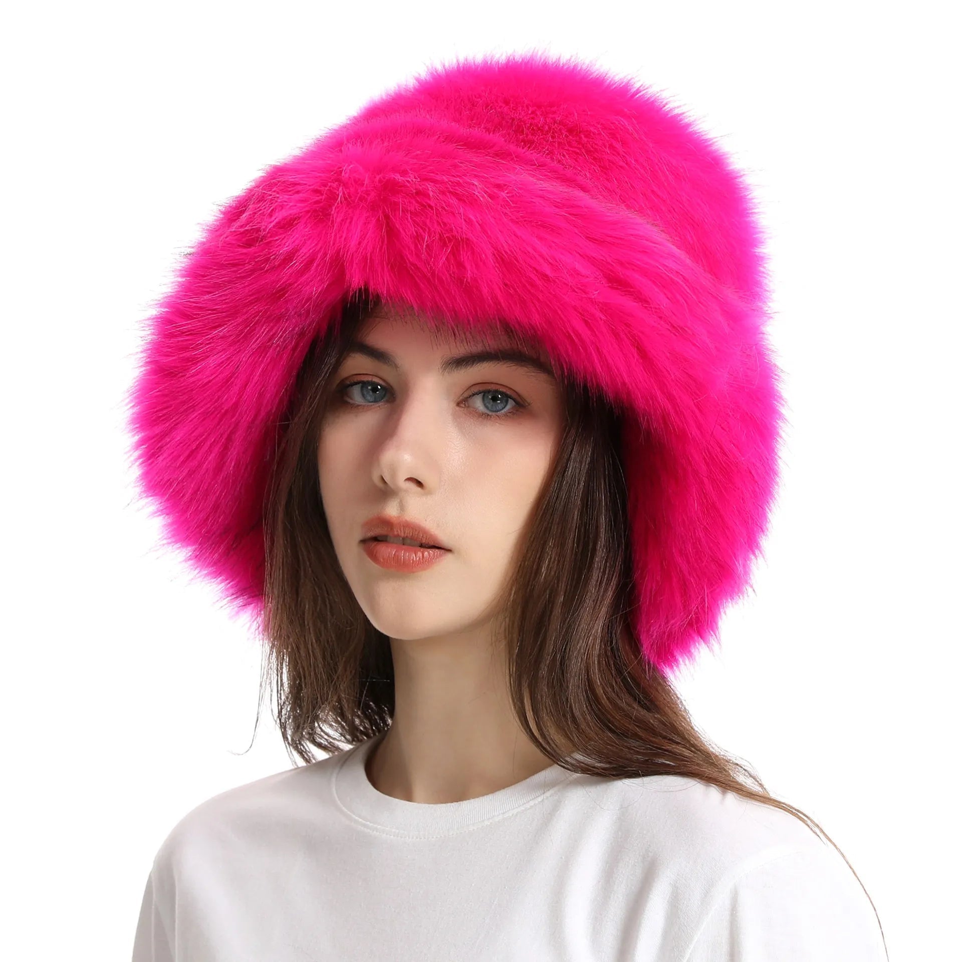 Keep Warm Fur Bucket Hat 17 56-58cm