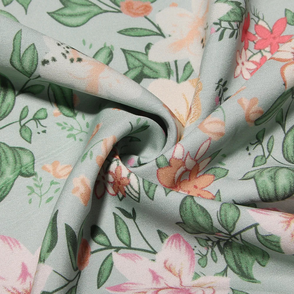 Lace Up Floral Corset Midi Dress