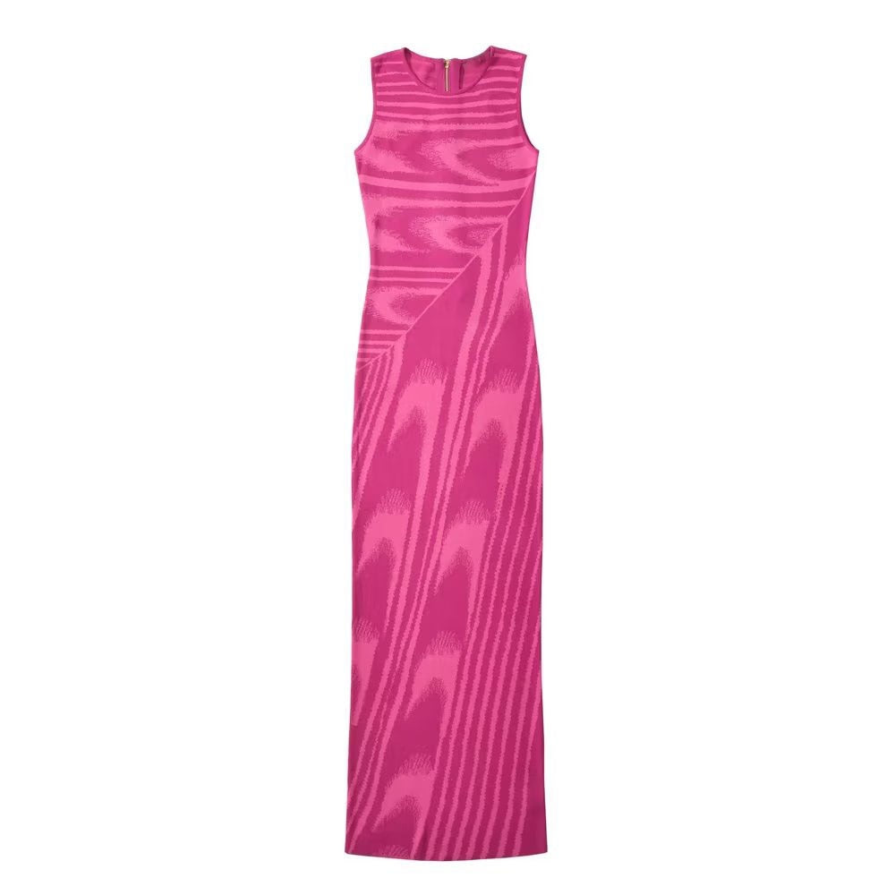 Laura Striped Maxi Dress Rose Red