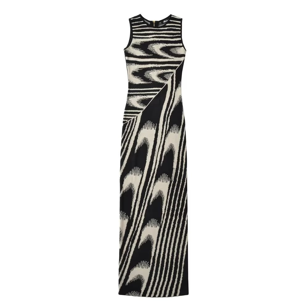 Laura Striped Maxi Dress Black