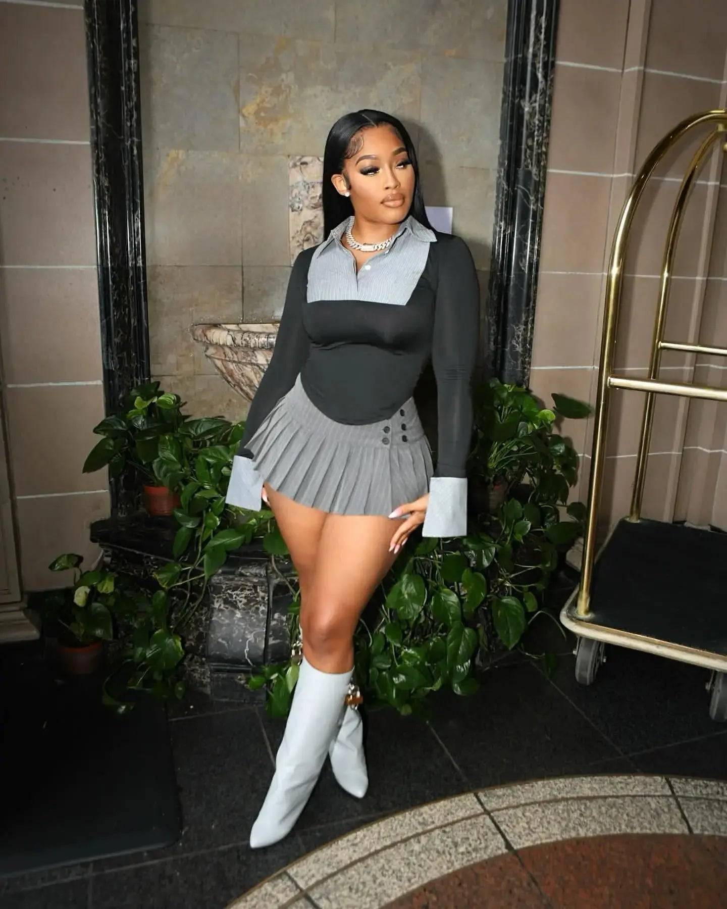 Layla Pleated Mini Skirt Set