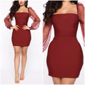 Linda Mini Dress - Wine Wine