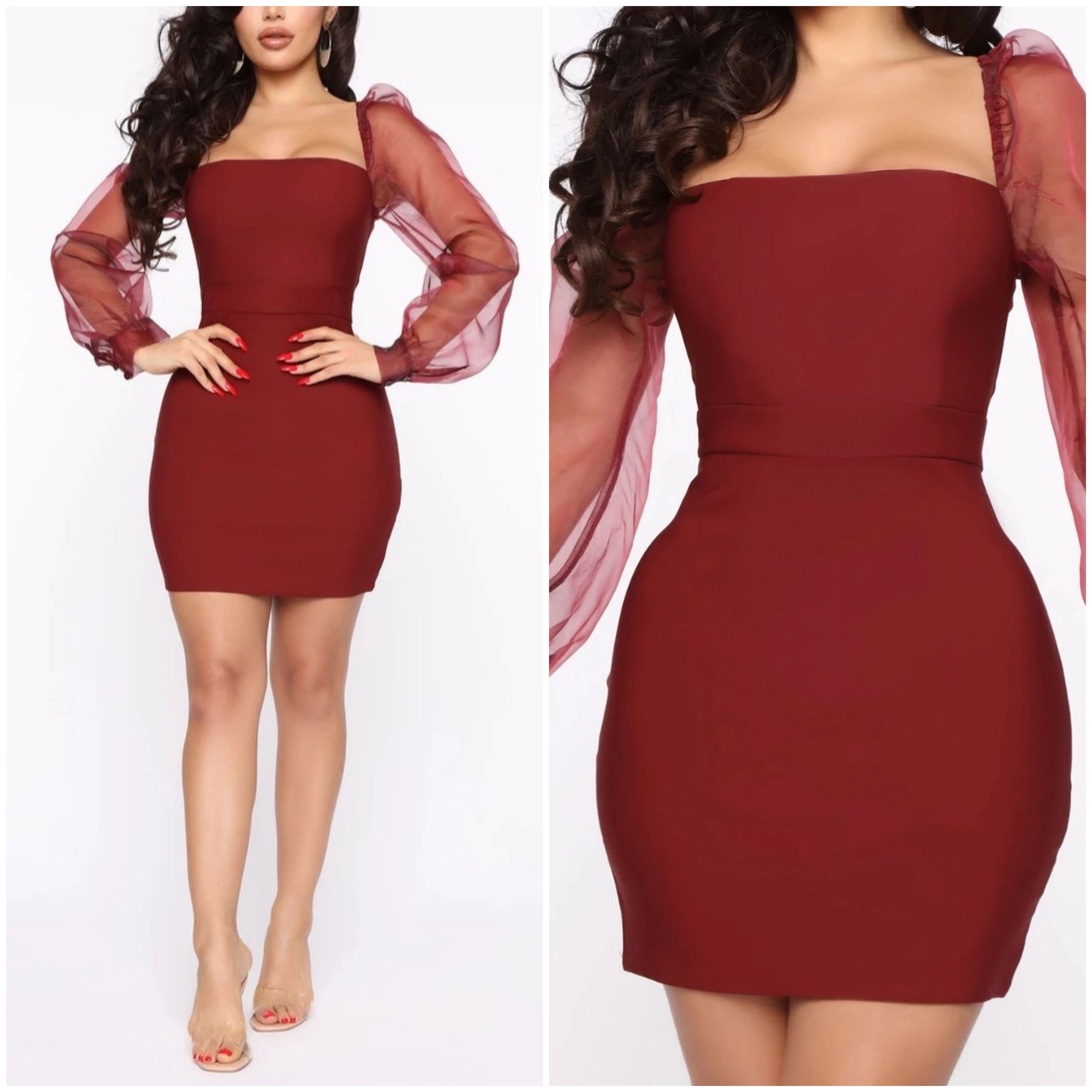 Linda Mini Dress - Wine Wine