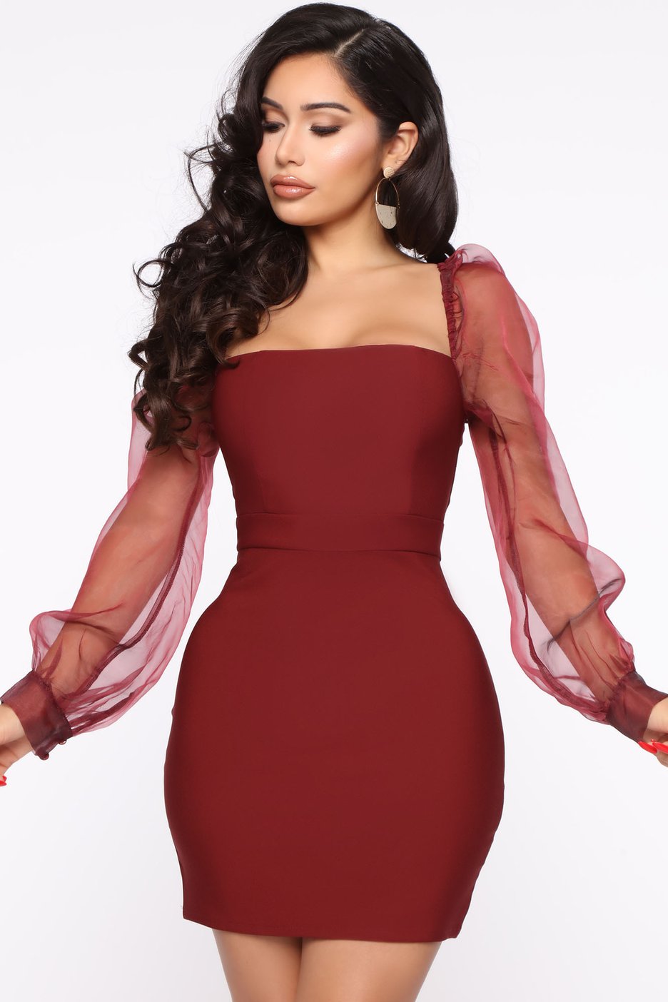 Linda Mini Dress - Wine
