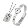 Love Heart Lock Bracelet Silver Plated