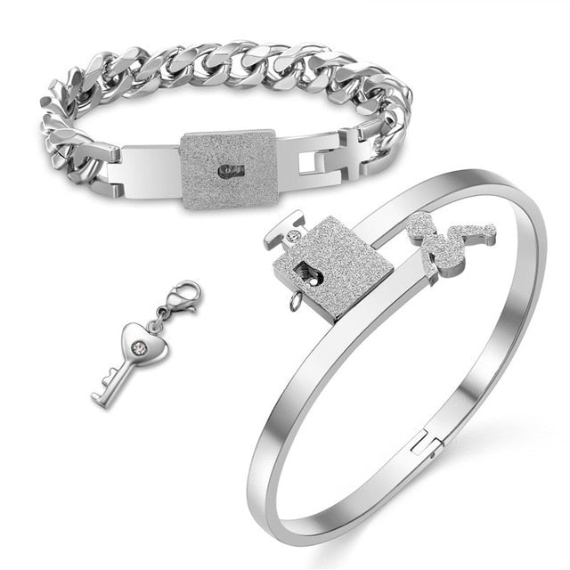 Love Heart Lock Bracelet Cubic Zirconia