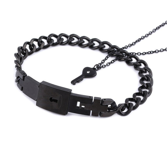 Love Heart Lock Bracelet Purple