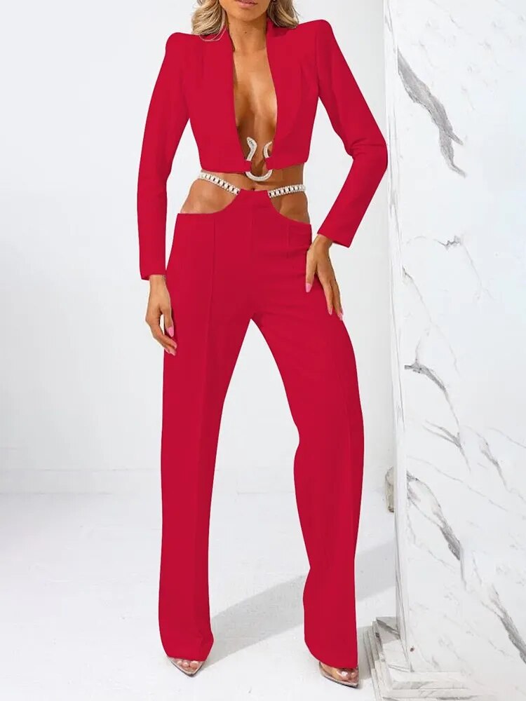 Love Yourself Crop Blazer Set