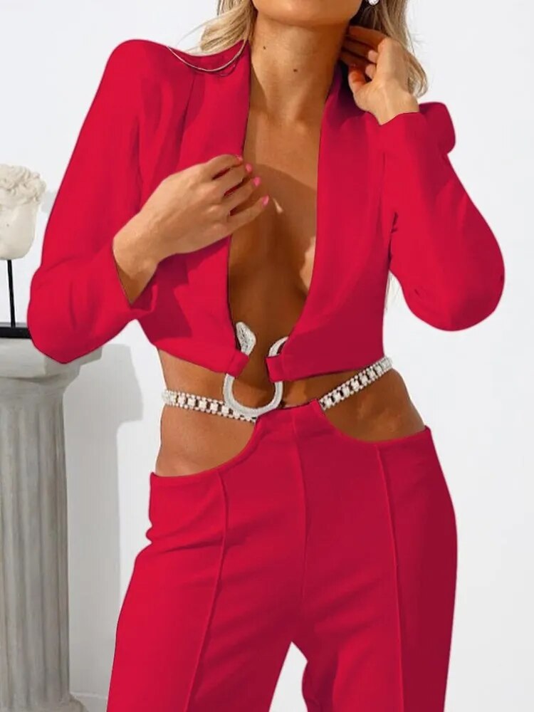 Love Yourself Crop Blazer Set