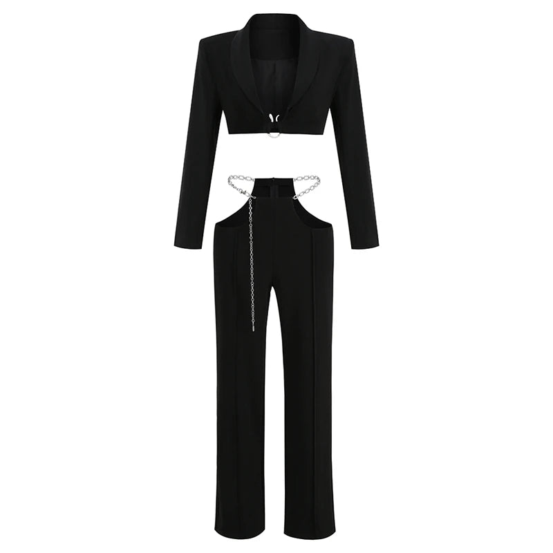 Love Yourself Crop Blazer Set
