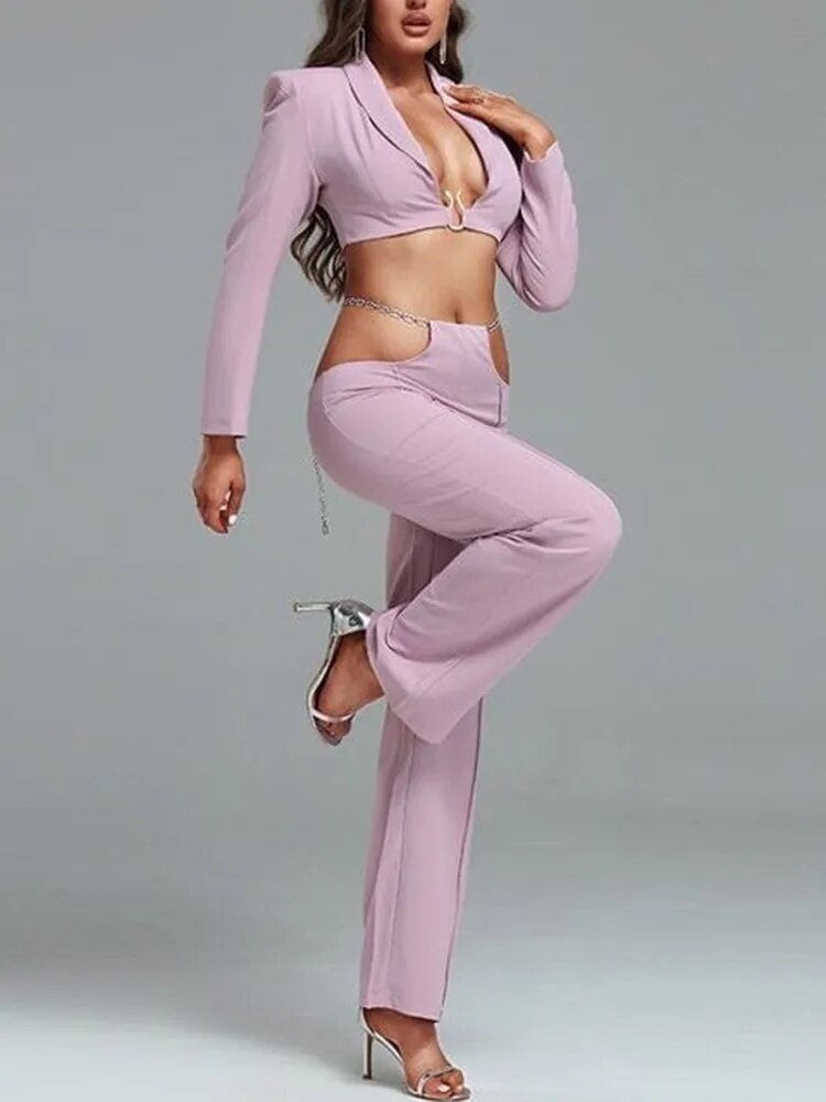 Love Yourself Crop Blazer Set