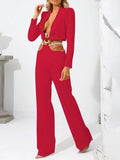 Love Yourself Crop Blazer Set RED