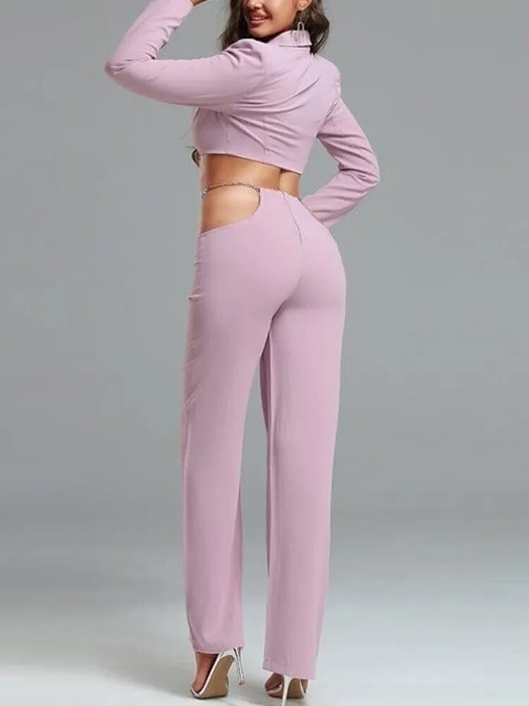Love Yourself Crop Blazer Set