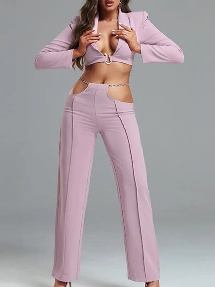 Love Yourself Crop Blazer Set