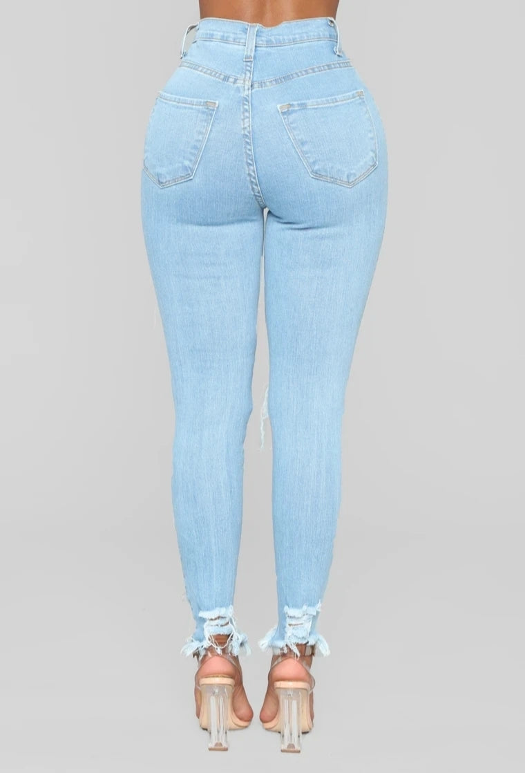 Luxe High Waist Jeans- Blue