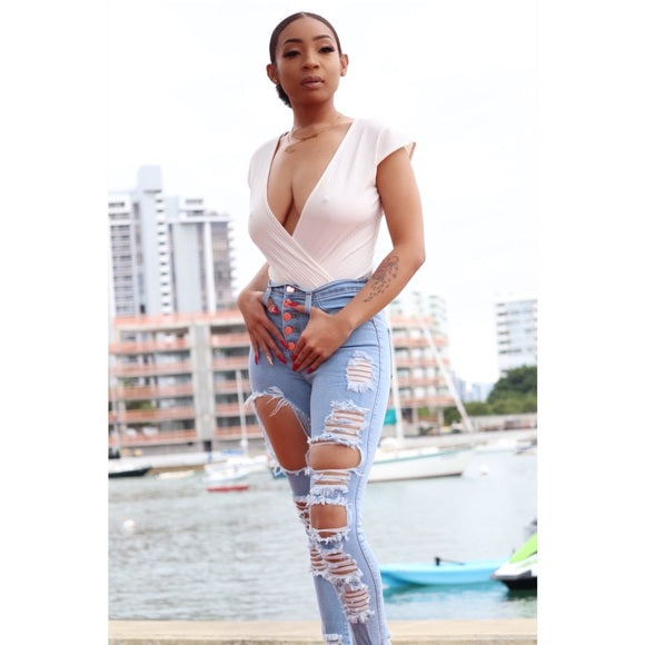 Luxe High Waist Jeans- Blue