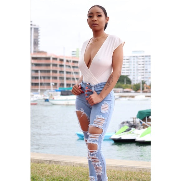 Luxe High Waist Jeans- Blue