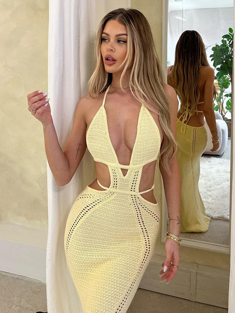 Melinda Knit Dress Yellow