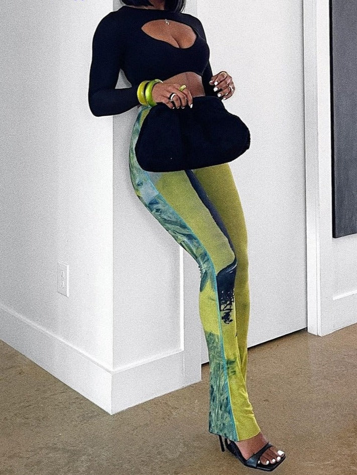Mesh Tie Dye Pants