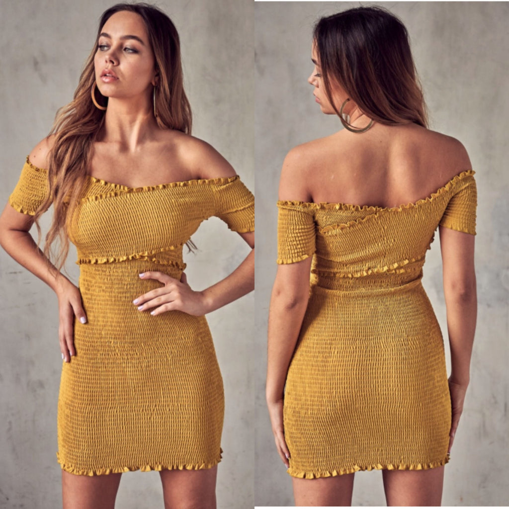 Miracle Off Shoulder Mini Dress Lime