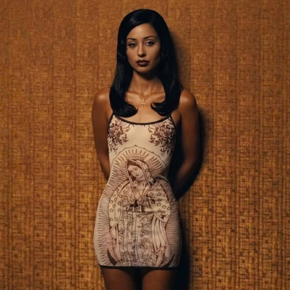 Virgin Mary Graphic Mini Dress