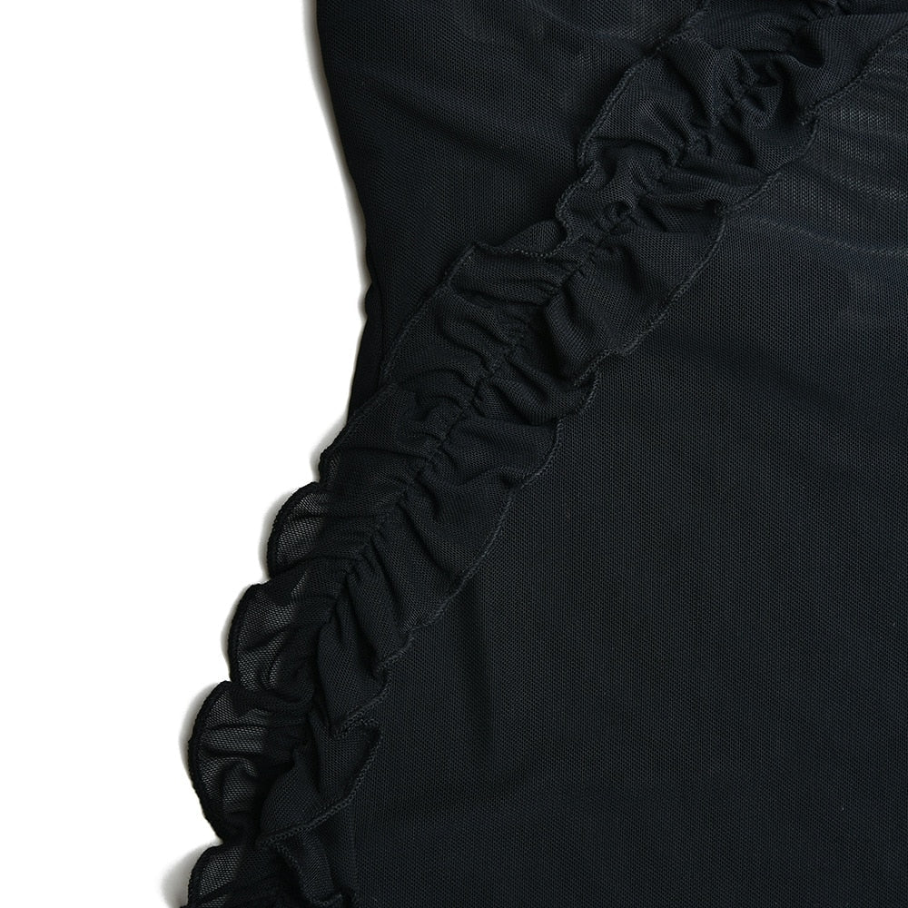 Monika Ruffle Mesh Mini Dress