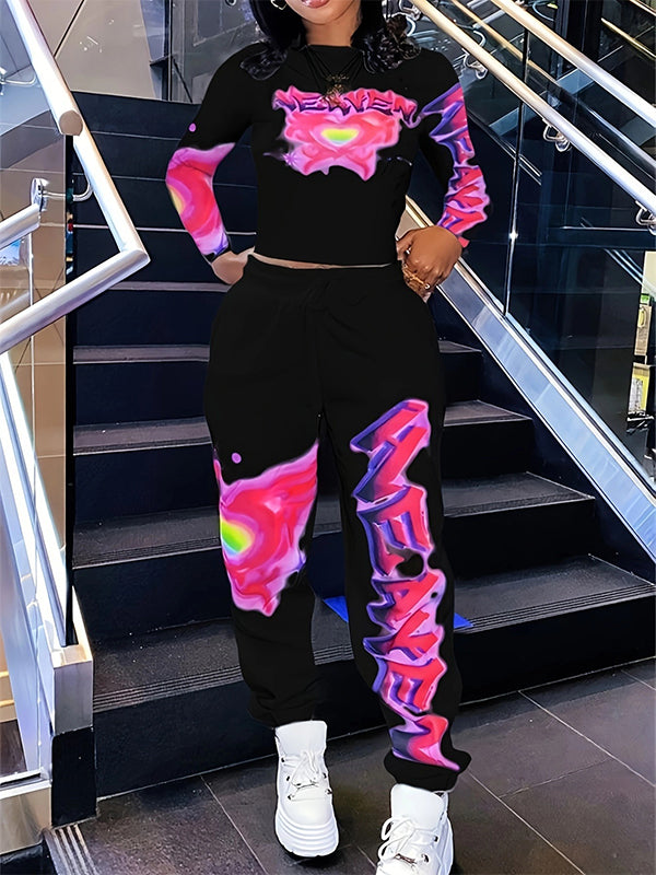 Printed Tee & Jogger Pants Set