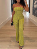 Stripe Tube Top & Pants Set