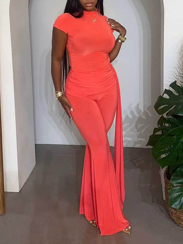 Ruched Draped Top & Pants Set