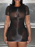 Sheer Bodycon Dress Black