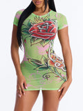 Floral Sheer Bodycon Dress