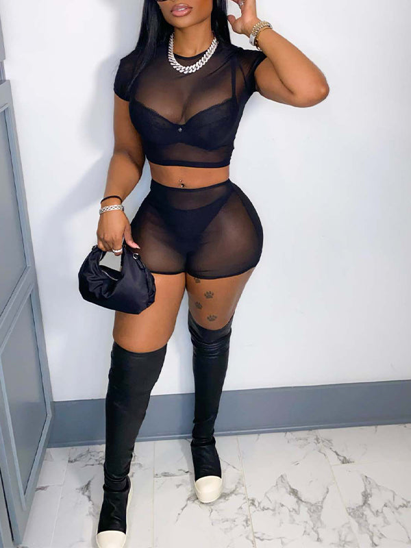 Sheer 2PC Shorts Set