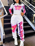 Printed Tee & Jogger Pants Set Pink