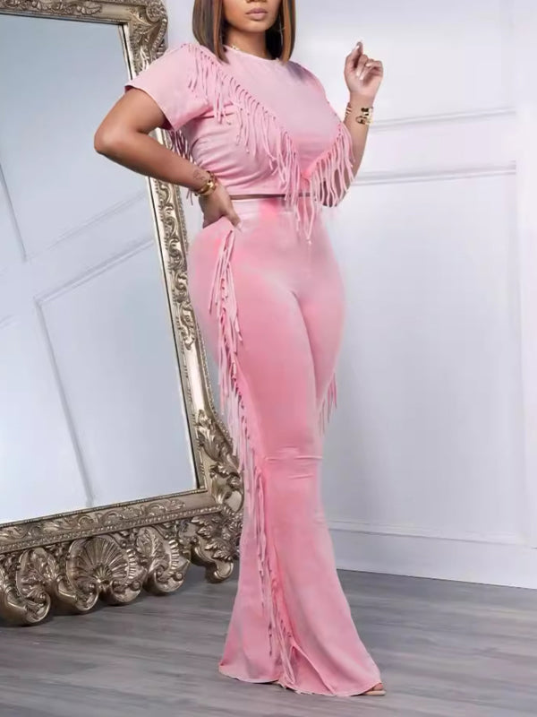 Fringe Combo Pants Set--Clearance