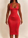 Dot Halter Dress with Corset